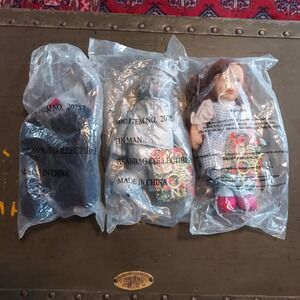 Vintage 1998 Wizard of Oz Merry-O Beanbag Plush Set Dorothy Tin Man Toto Trevco